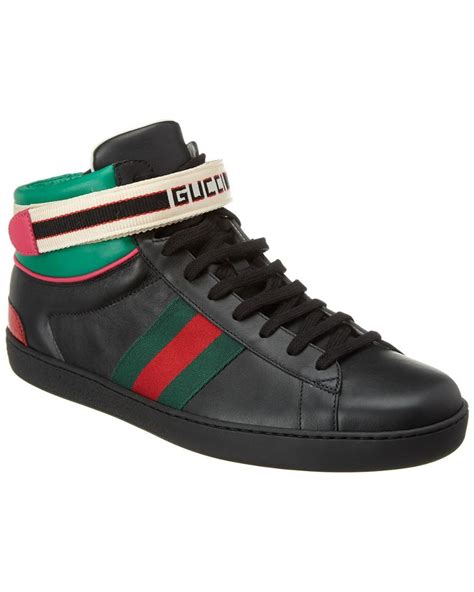 gucci stripe ace high-top sneakers